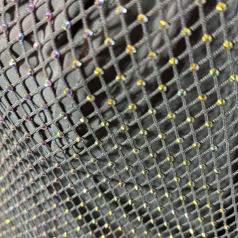 House of Harlow 1960 women’s medium‎ dress rhinestone fishnet mesh sexy - Picture 3 of 7